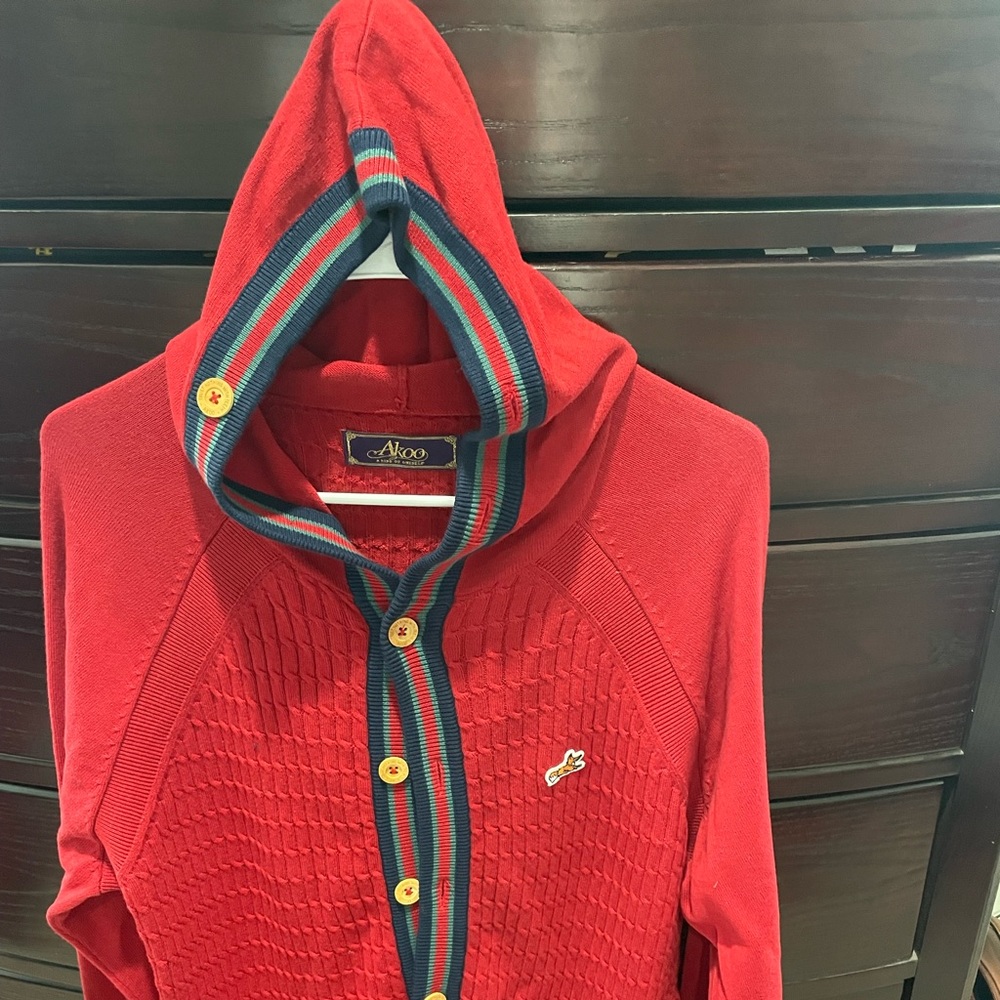 Akoo mens XL hooded cardigan